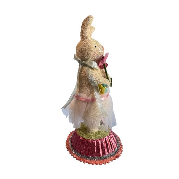 Decorative Seasons Of Cannon Falls Bunny Figurine With Pink Accents & Flower - Picture 2 of 6